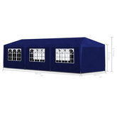 vidaXL Namiot imprezowy, 3 x 9 m, niebieski