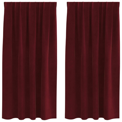 Zasłony zaciemniające 2 pcs Czerwone wino 140 x 175 cm Aksamit