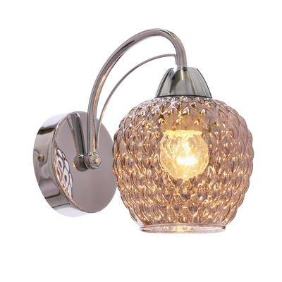 TOBIAS lampa kinkiet chromowy 1x40W E27 klosz dymiony  21-35240 