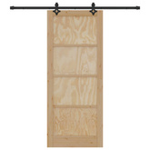 Drzwi przesuwne Naturalny i czarny 86 x 211 cm
