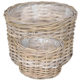 Kosz na rośliny 2 szt. Naturalna szarość Rattan Kubu