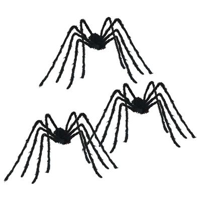Dekoracja Pająka na Halloween 3 pcs Czarny 200 cm
