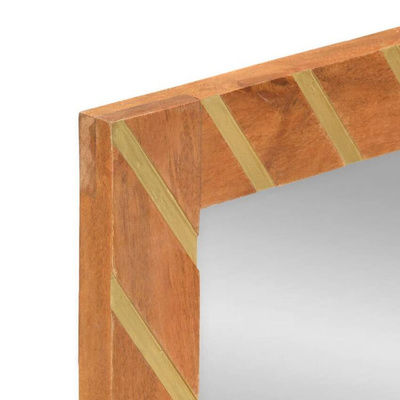 vidaXL Lustro łazienkowe, 50x70x3 cm, lite drewno mango i szkło