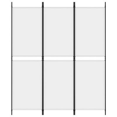 Parawan 3-panelowy, biały, 150 x 180 cm, tkanina