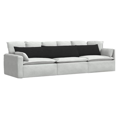 Poduszki na sofę 2 pcs Czarny 200 x 40 cm tkanina