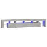 vidaXL Szafka pod TV z oświetleniem LED, szarość betonu, 230x36,5x40cm