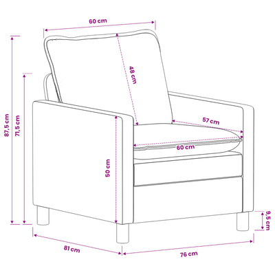 Sofa kremowy 76 x 81 x 87,5 cm Poliester