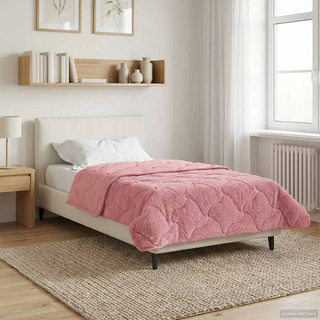 Zimowa Kołdra Różowy 155 x 200 cm Mikrofibra i Fleece Teddy