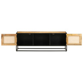 vidaXL Szafka pod TV, 110x30x40 cm, surowe drewno mango i żelazo