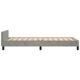 vidaXL Rama łóżka z zagłówkiem, jasnoszara, 100x200 cm, aksamitna model standard