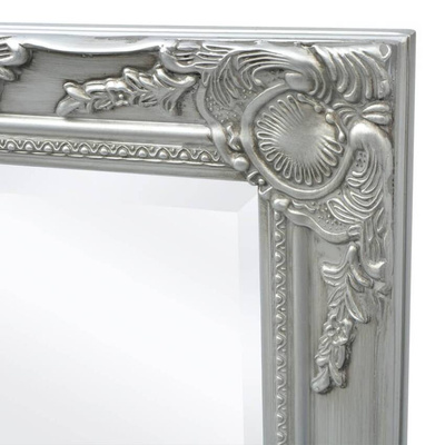 vidaXL Lustro ścienne w stylu barokowym, 100x50 cm, srebrne