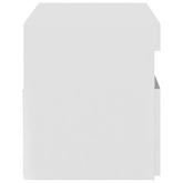 Szafka TV z oświetleniem LED, biała, wysoki połysk, 75x35x40 cm