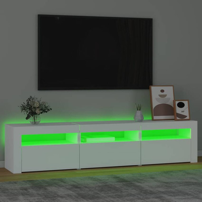 vidaXL Szafka pod TV z oświetleniem LED, biała, 180x35x40 cm