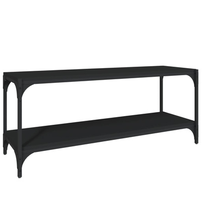 vidaXL Szafka pod TV czarna 100x33x41 cm materiał drewnopochodny/stal