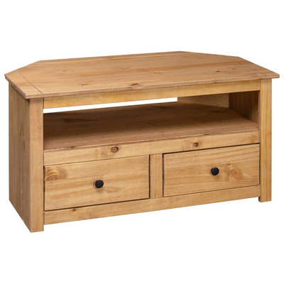 vidaXL Szafka narożna pod TV, 93x49x49 cm, lita sosna, seria Panama
