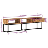 vidaXL Szafka pod TV, 160x30x45 cm, lite drewno akacjowe