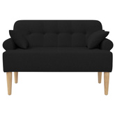 Sofa dwuosobowa z guzikowym pikowaniem Czarny 120 x 65 x 79 cm
