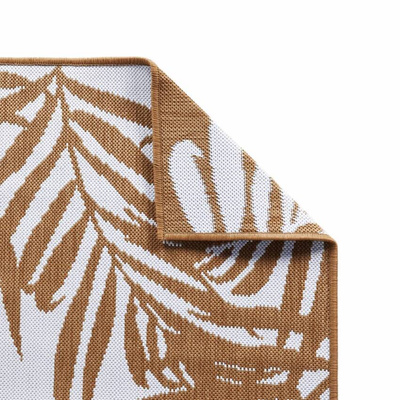 vidaXL Dywan zewnętrzny, brązowo-biały, 100x200 cm, dwustronny