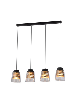 Lampa wisząca czarno-złota szkło 4xE27 Fresno