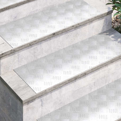 Stopień Prostokątny 2 pcs Srebrny 80 x 30 cm Aluminium
