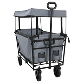Składany wózek na zakupy z hamulcami Szary 105 x 56,5 x 116 cm