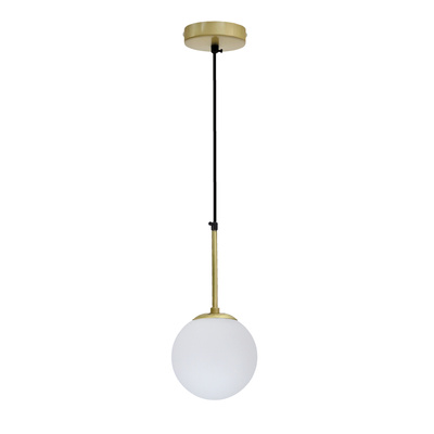 Lampa wisząca Pompei z kloszem pojedyncza metalowo-szklana do salonu