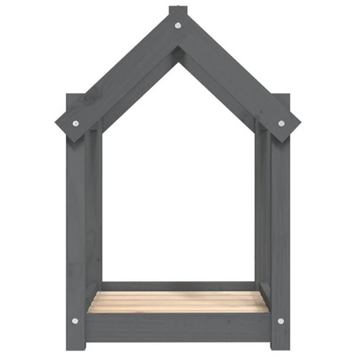 vidaXL Legowisko dla psa, szare, 61x50x70 cm, lite drewno sosnowe