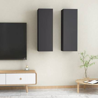 vidaXL Szafki telewizyjne, 2 szt., szare, 30,5x30x90 cm