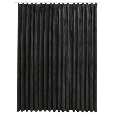 vidaXL Zasłona zaciemniająca z haczykami, aksamit, antracyt, 290x245cm