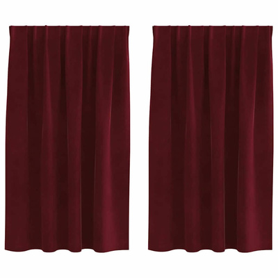 Zasłony zaciemniające 2 pcs Czerwone wino 140 x 140 cm Aksamit