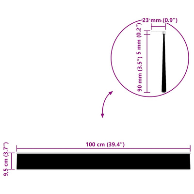 Szczotki uszczelniające do drzwi samoprzylepne 12 szt. 100 cm