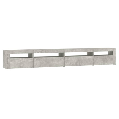 vidaXL Szafka pod TV z oświetleniem LED, szarość betonu, 270x35x40 cm
