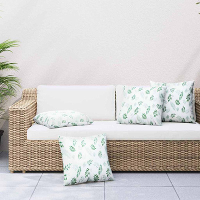 Poduszki rozrzucone Liść 4 pcs Wzór liścia 50 x 50 cm