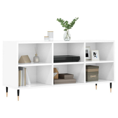 vidaXL Szafka pod TV, biała, wysoki połysk, 103,5x30x50 cm