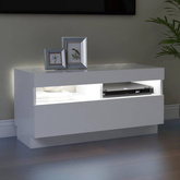vidaXL Szafka pod TV z oświetleniem LED, biała, 80x35x40 cm