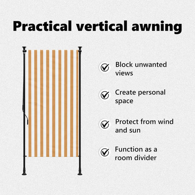Roleta zewnętrzna, pomarańczowo-biała, 120x270 cm