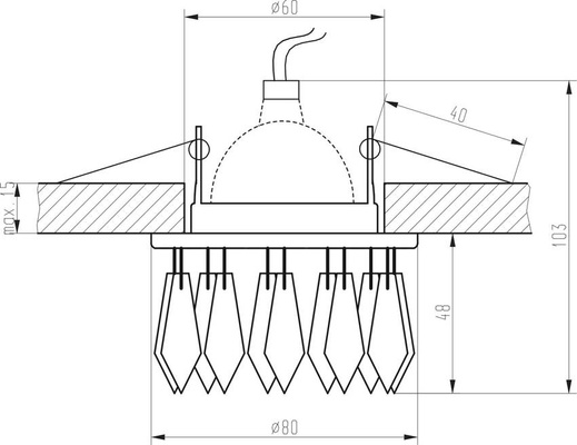 Oprawa stropowa Candellux kryształ 2244337