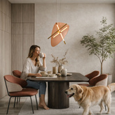 Lampa wisząca Relax szklana w kształcie zegara z kloszem bursztynowym LED 15W 3000K do salonu