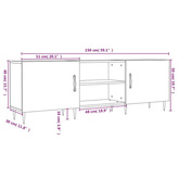 vidaXL Szafka pod TV, biała, 150x30x50 cm, materiał drewnopochodny