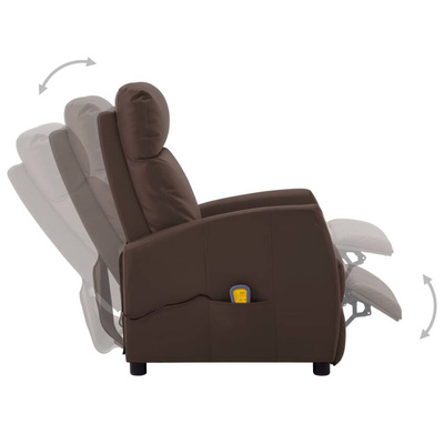 vidaXL Fotel masujący, brązowy, sztuczna skóra model standard