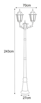 Wysoka zewnętrzna lampa stojąca K-7006A2/2 czarna z serii LOZANA KAJA
