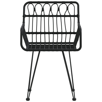 vidaXL Krzesła ogrodowe, 2 szt., czarne, 56x64x80 cm, rattan PE