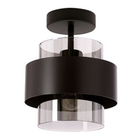 Spiega lampa sufitowa czarny 1x60W E27 klosz dymiony