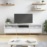 Szafka pod TV, wysoki połysk, biała, 150x30x44,5 cm vidaXL