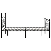 vidaXL Rama łóżka ze stelażem z listw, czarna, metalowa, 120 x 200 cm