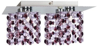 Lampa sufitowa chrom/burgund kryształki 4xG9 Classic 98-98224