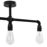 vidaXL Lampa sufitowa, czarna, 3 żarówki E27