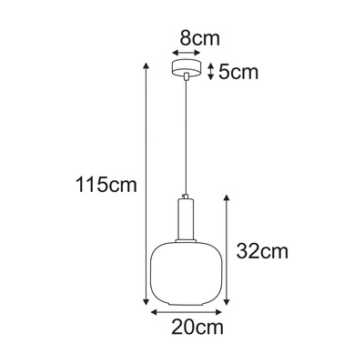 Ryflowana, pojedyncza lampa wisząca ze złotem K-5871 z serii FABIO