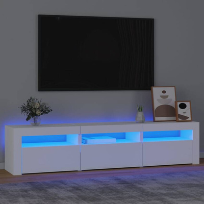 vidaXL Szafka pod TV z oświetleniem LED, biała, 180x35x40 cm