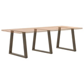 Nogi do stołu jadalnego w kształcie litery V 3 szt. Naturalna stal 70x(72-73,3) cm Stal